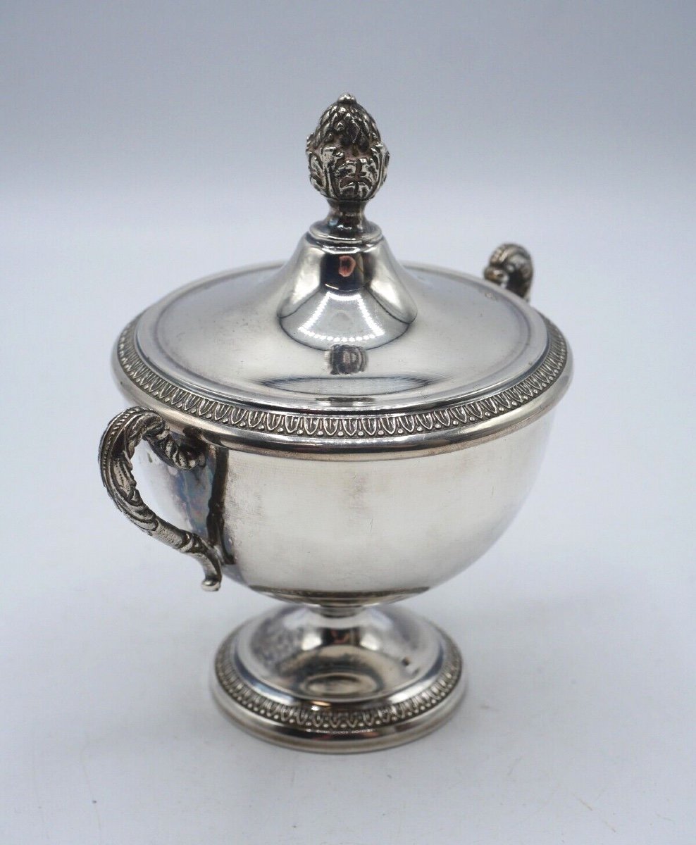 Sugar Bowl Or Piedouche Cup In Solid Silver-photo-4