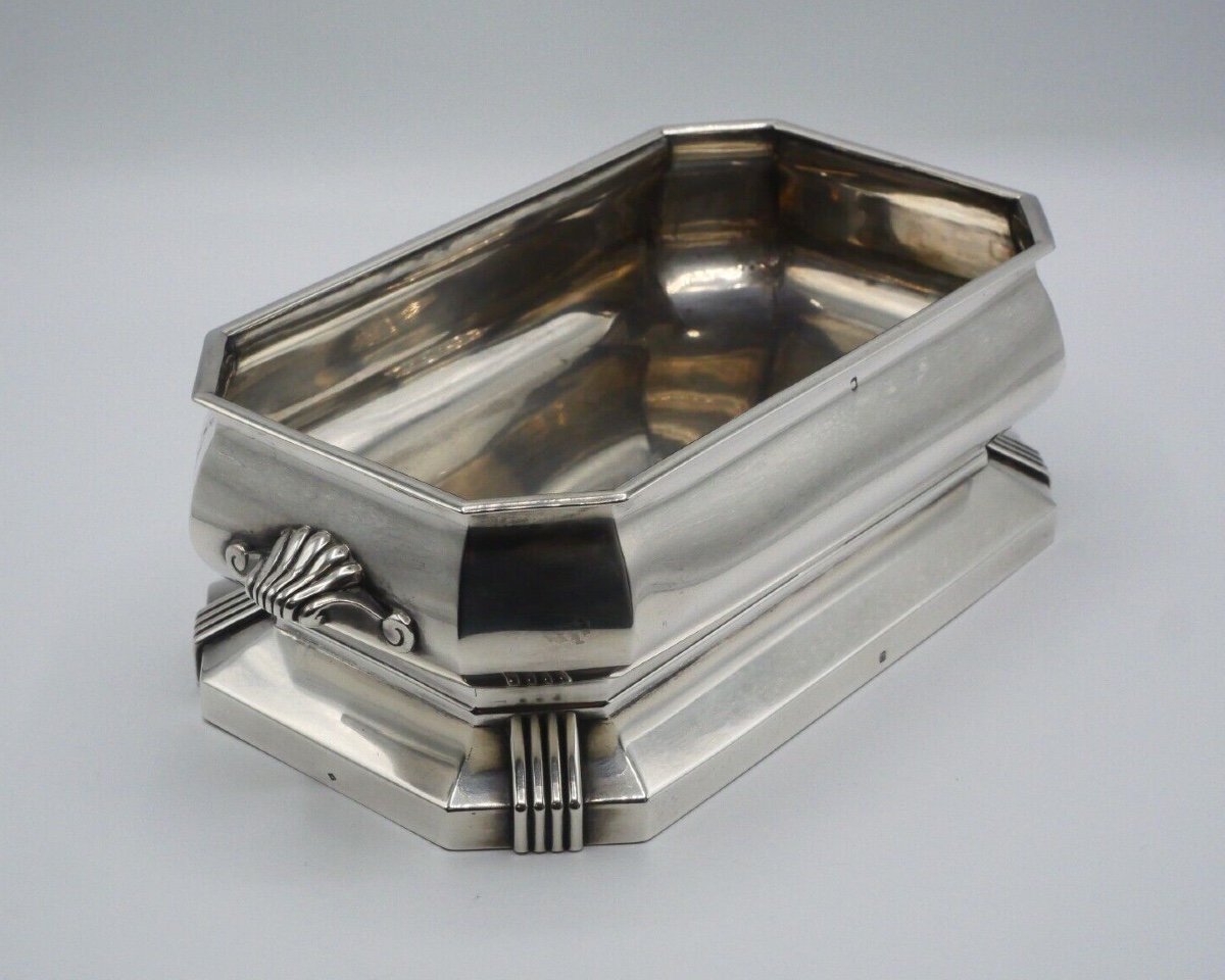 Art Deco Solid Silver Planter By Auguste Leroy (veuve Et Cie)-photo-3