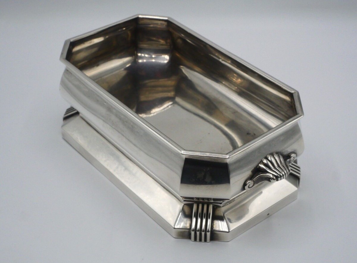 Art Deco Solid Silver Planter By Auguste Leroy (veuve Et Cie)-photo-4