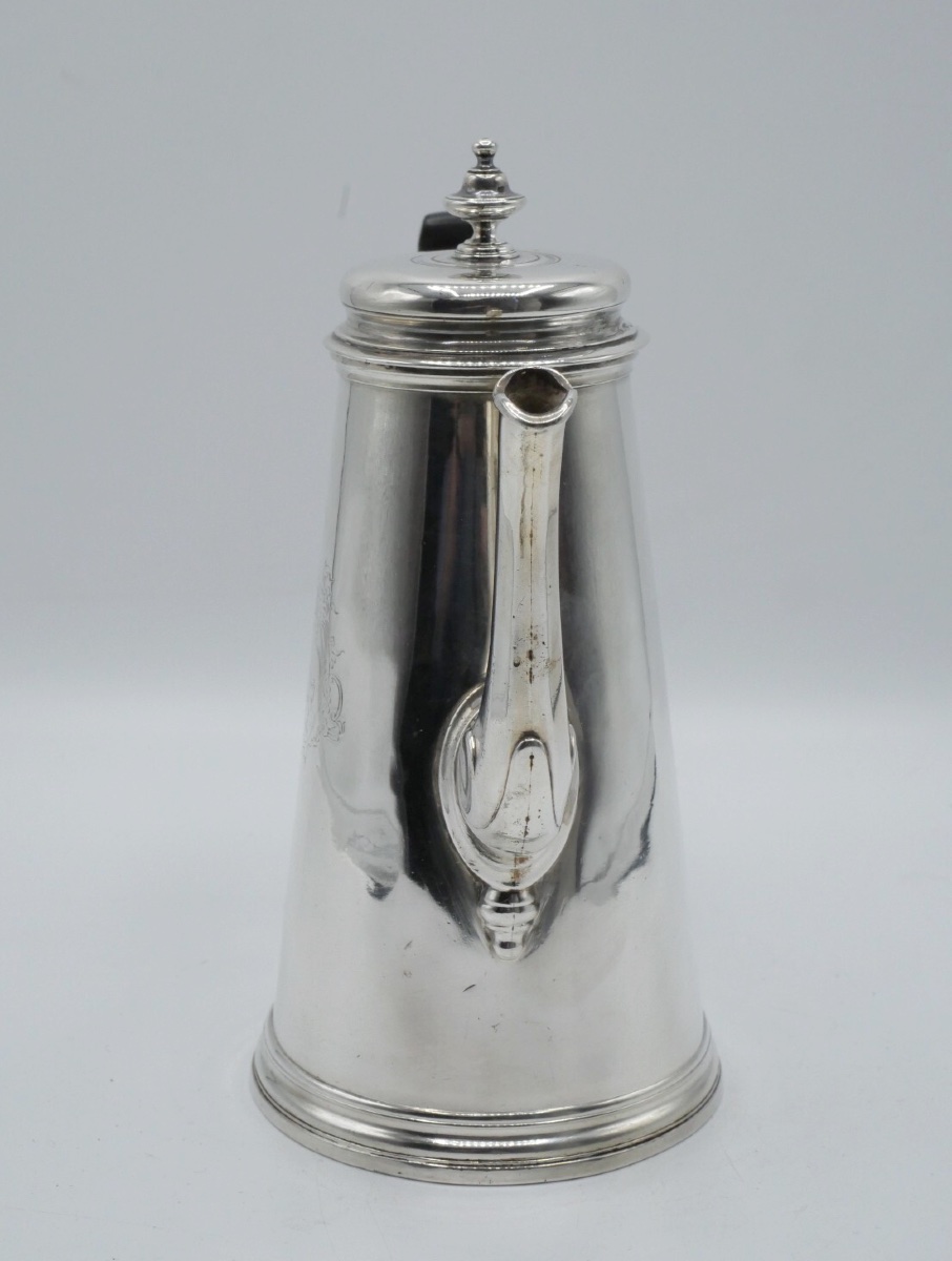 18th Century Sterling Silver Coffee Pot, England-photo-5