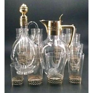 Crystal And Vermeil Alcohol Service By Christofle