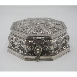 Octagonal Box In 900 Thousandths Sterling Silver