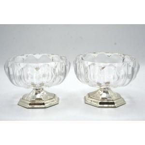 Pair Of Crystal And Silver Cups By Kuhn