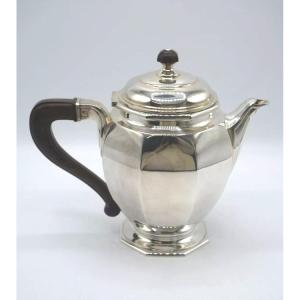 Art Deco Teapot In Solid Silver By Saglier