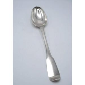 18th Century Marennes Sterling Silver Stew Spoon