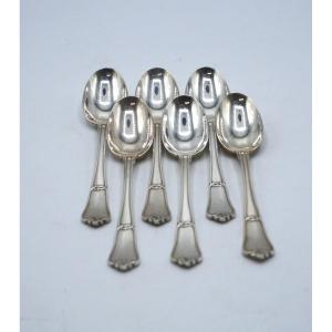 Set Of 6 Sterling Silver Mocha Spoons, Gordian Knot