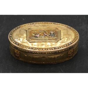 18 Carat Gold Oval Snuff Box, 19th Century