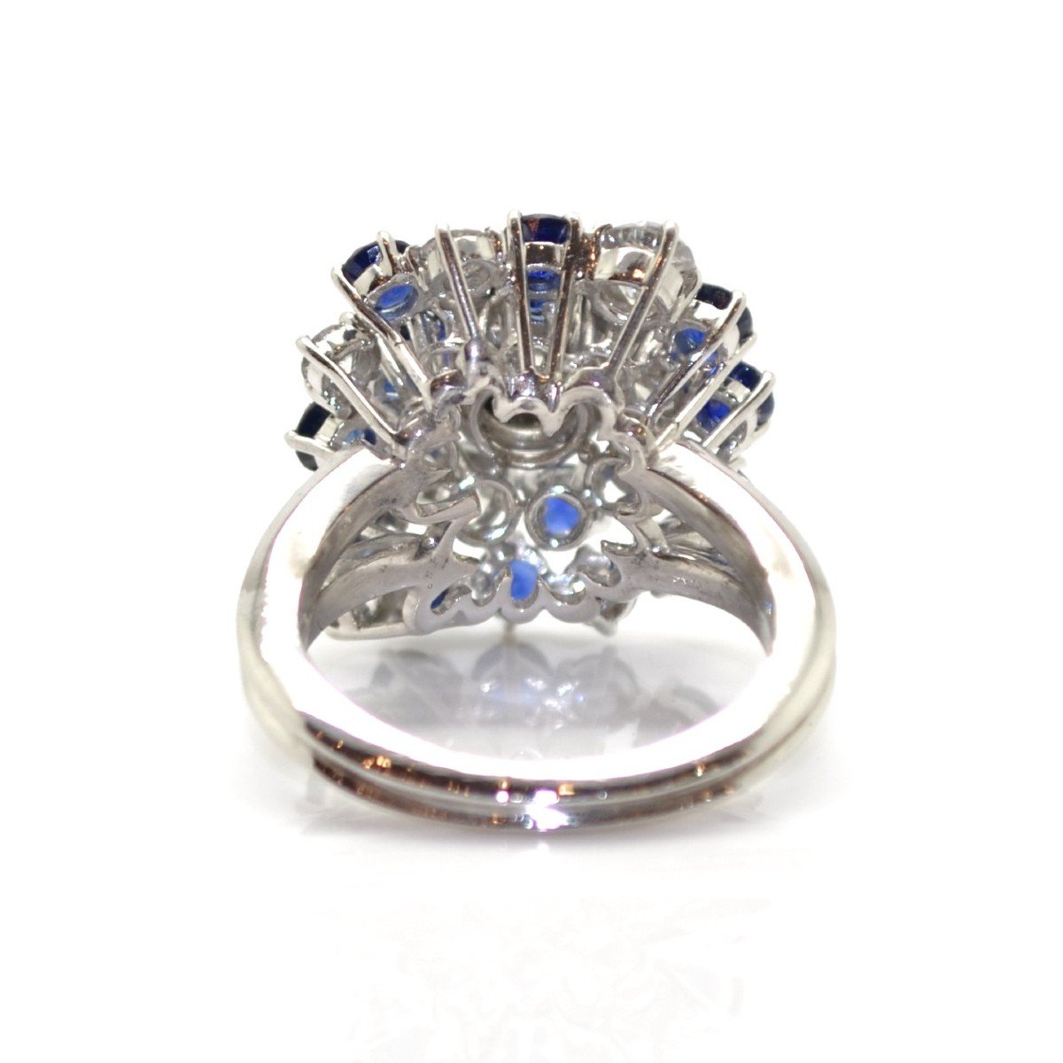 Flower Diamond And Sapphire Ring-photo-2