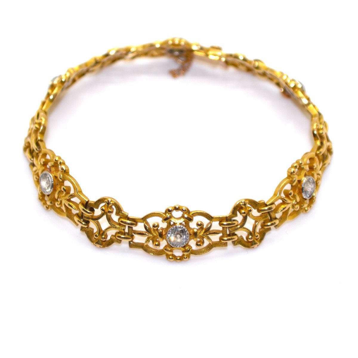 Antique Gold And Diamond Bracelet-photo-2