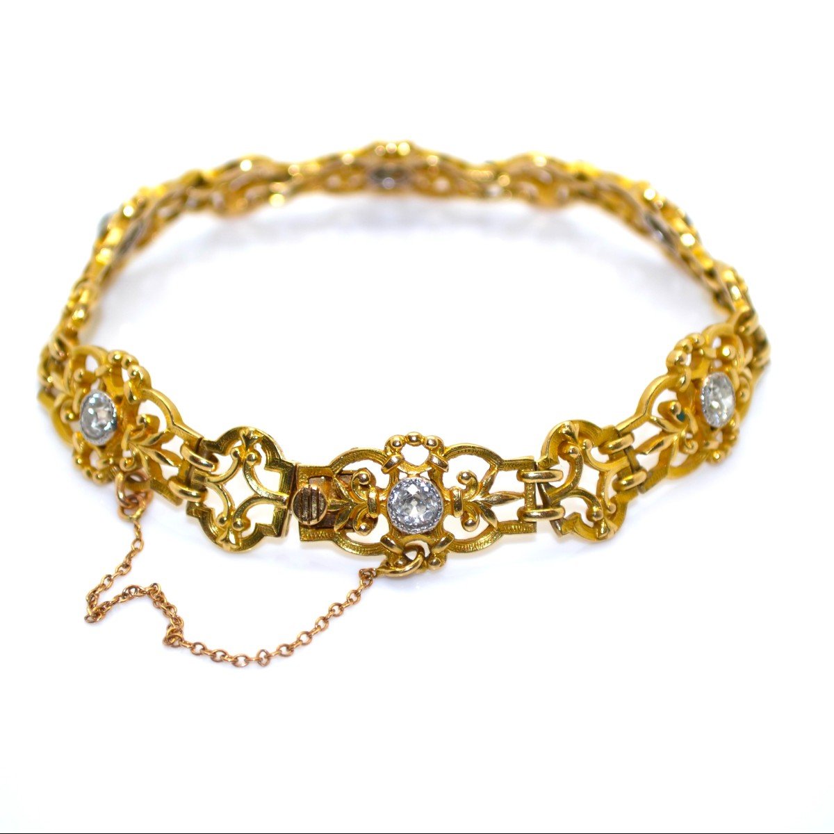 Antique Gold And Diamond Bracelet-photo-3