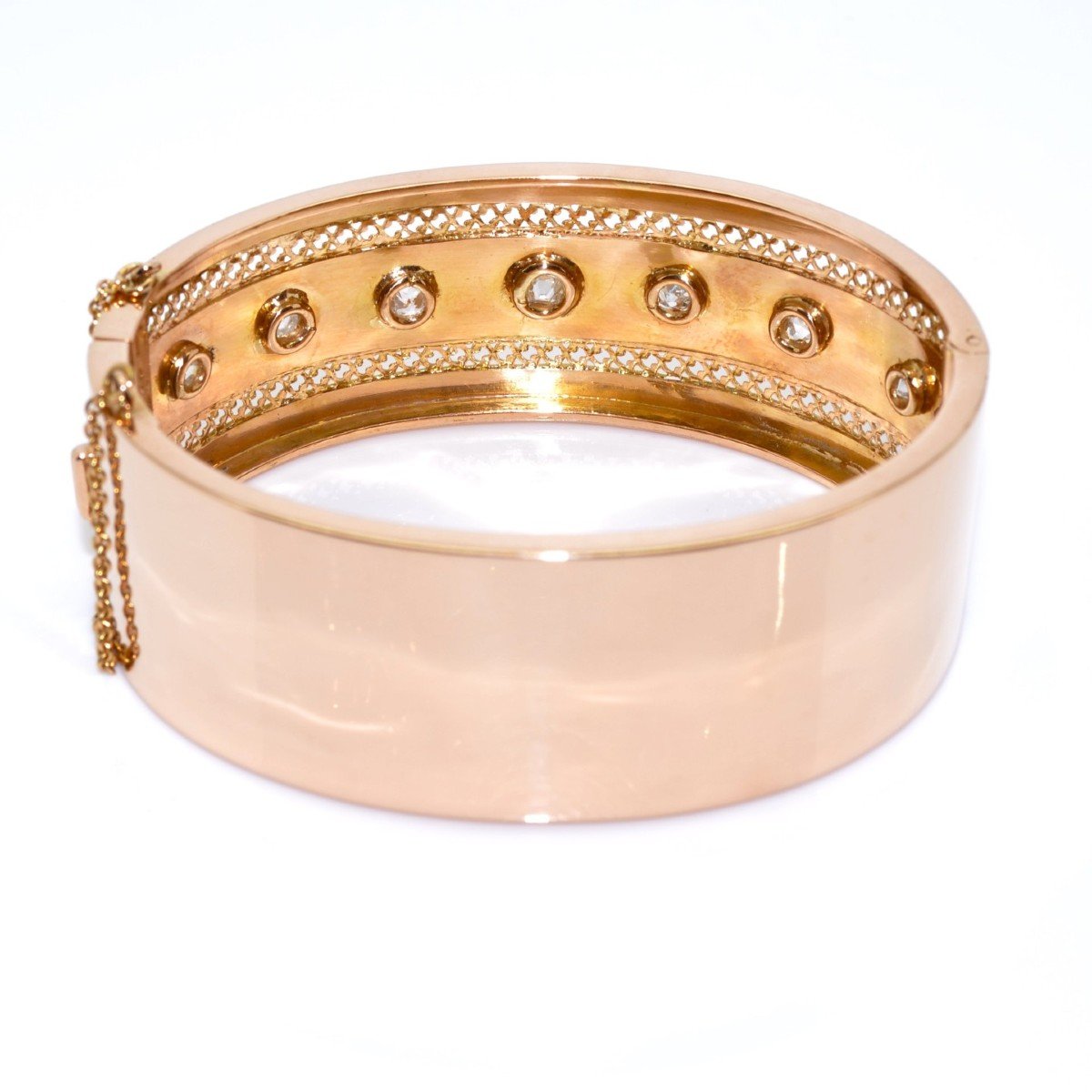 Antique Gold And Diamond Cuff Bracelet-photo-2