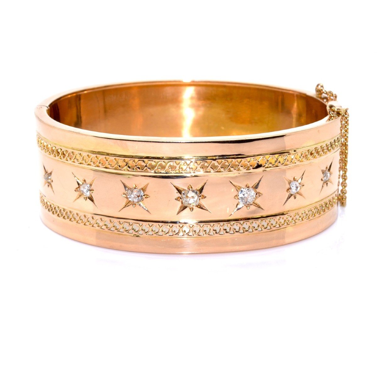 Antique Gold And Diamond Cuff Bracelet