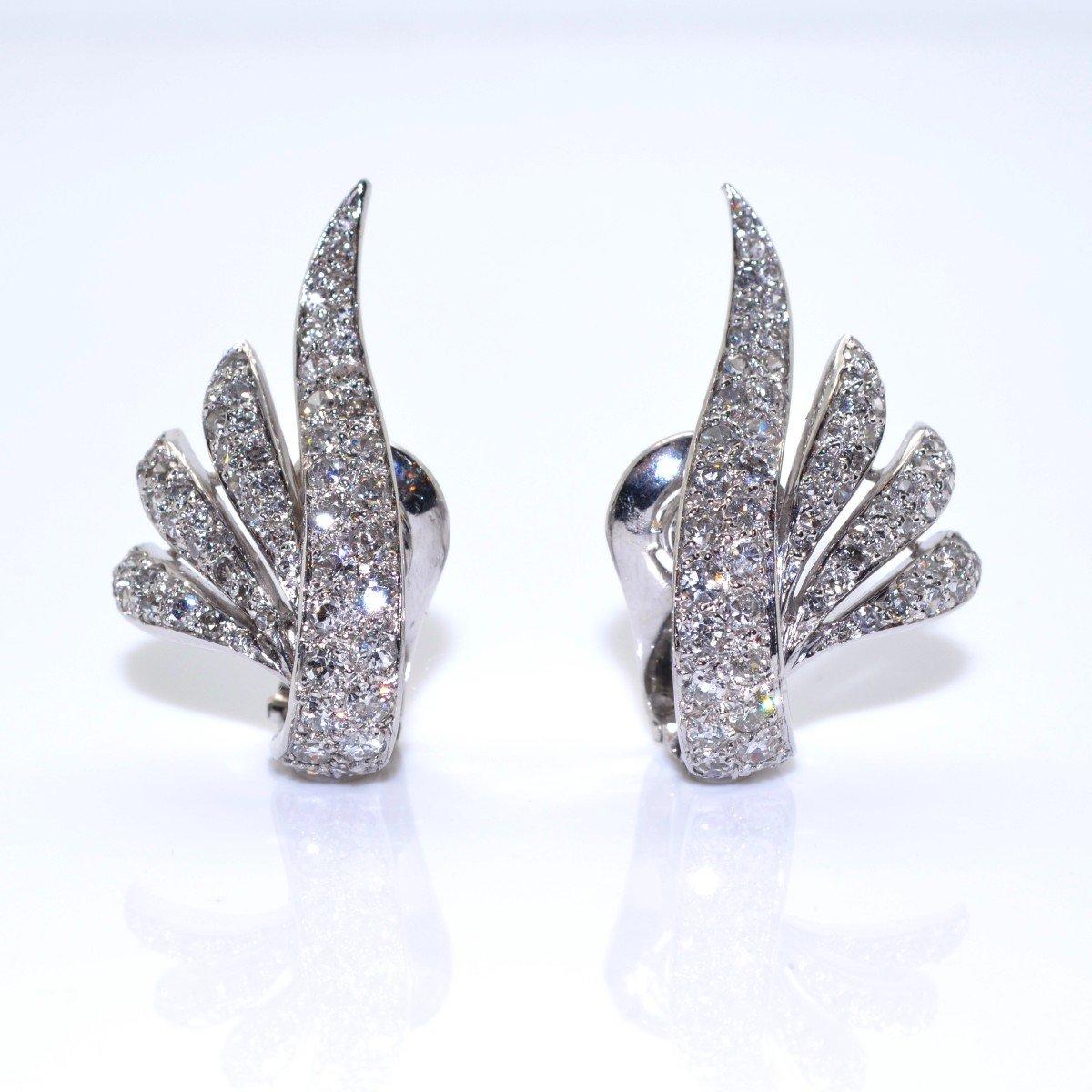 Boucles d'Oreilles Art Deco Diamants