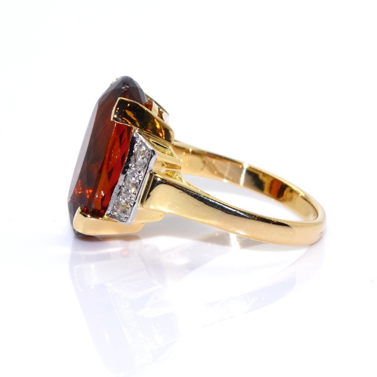 Bague Citrine Et Diamants-photo-3