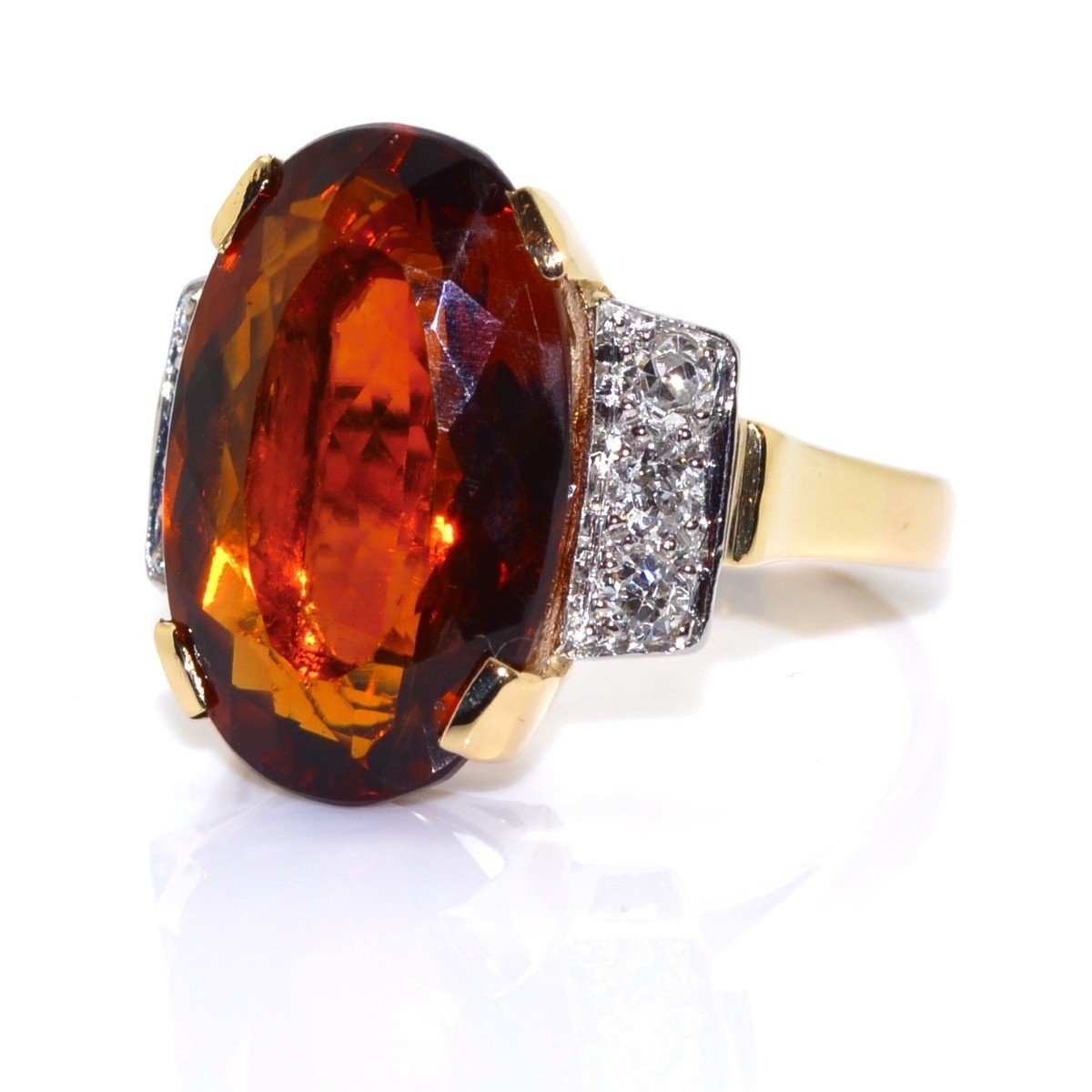 Bague Citrine Et Diamants-photo-4