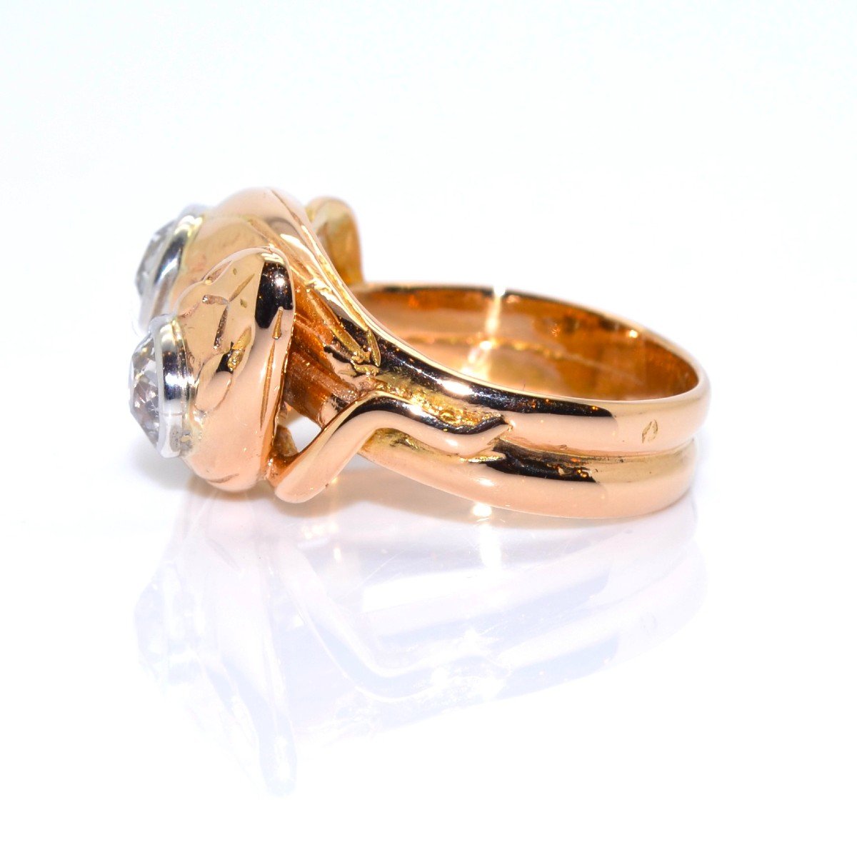 Gold And Diamond Snake Ring-photo-3