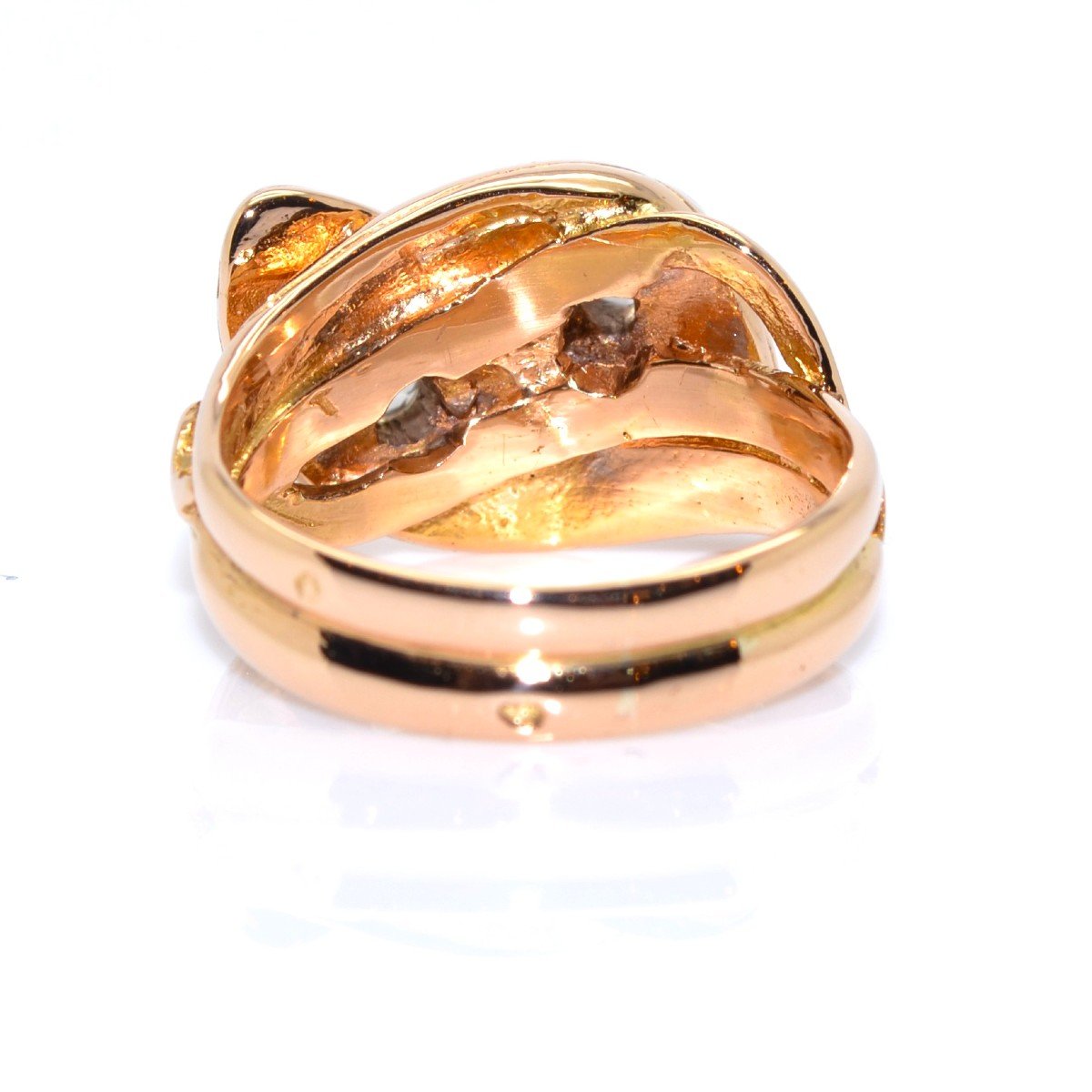 Gold And Diamond Snake Ring-photo-4