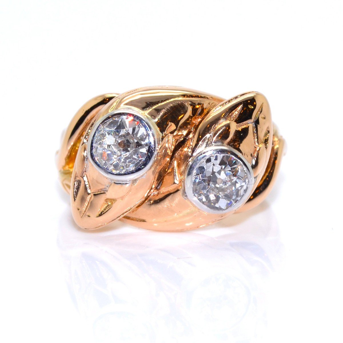 Gold And Diamond Snake Ring-photo-3