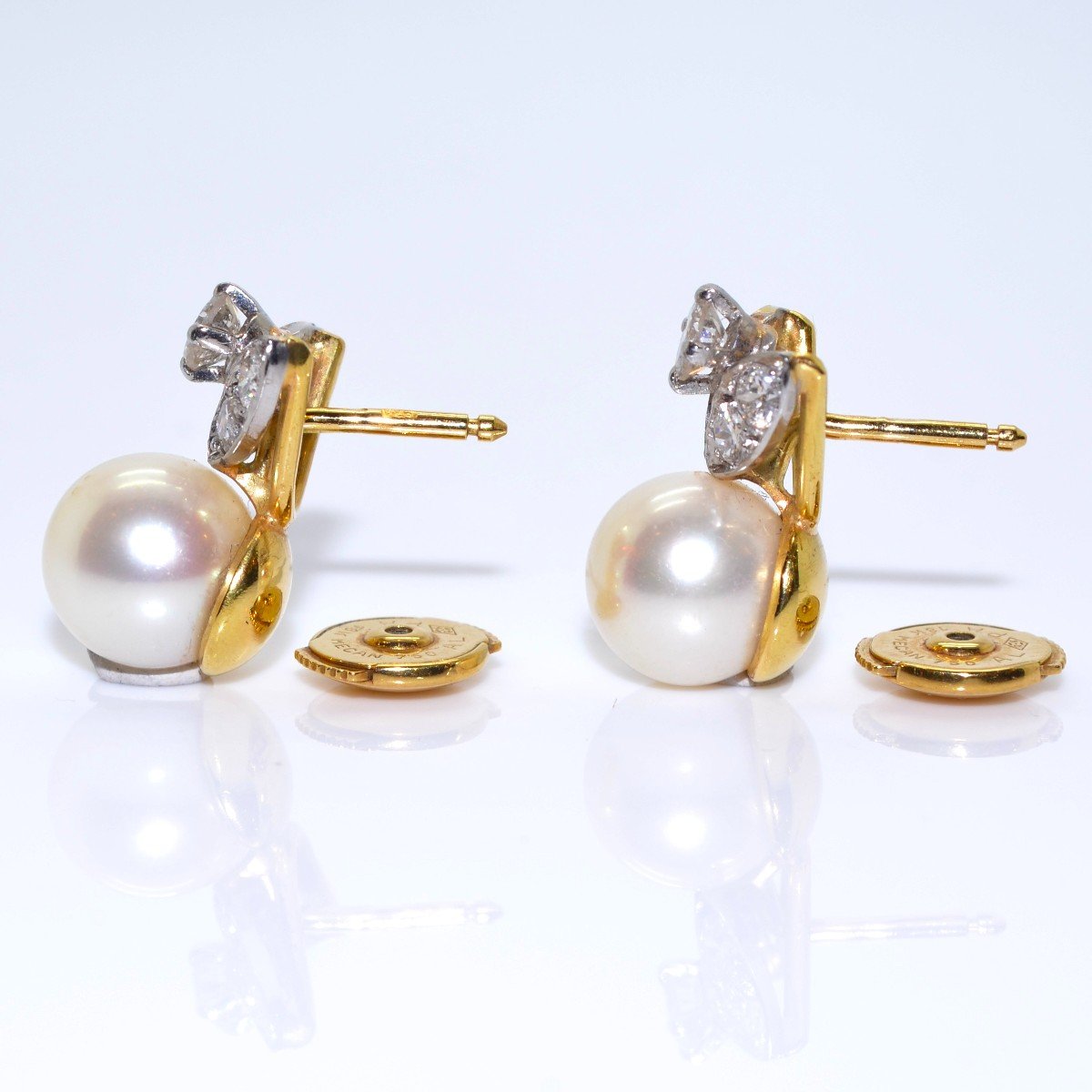 Pearl And Diamond Earrings-photo-4