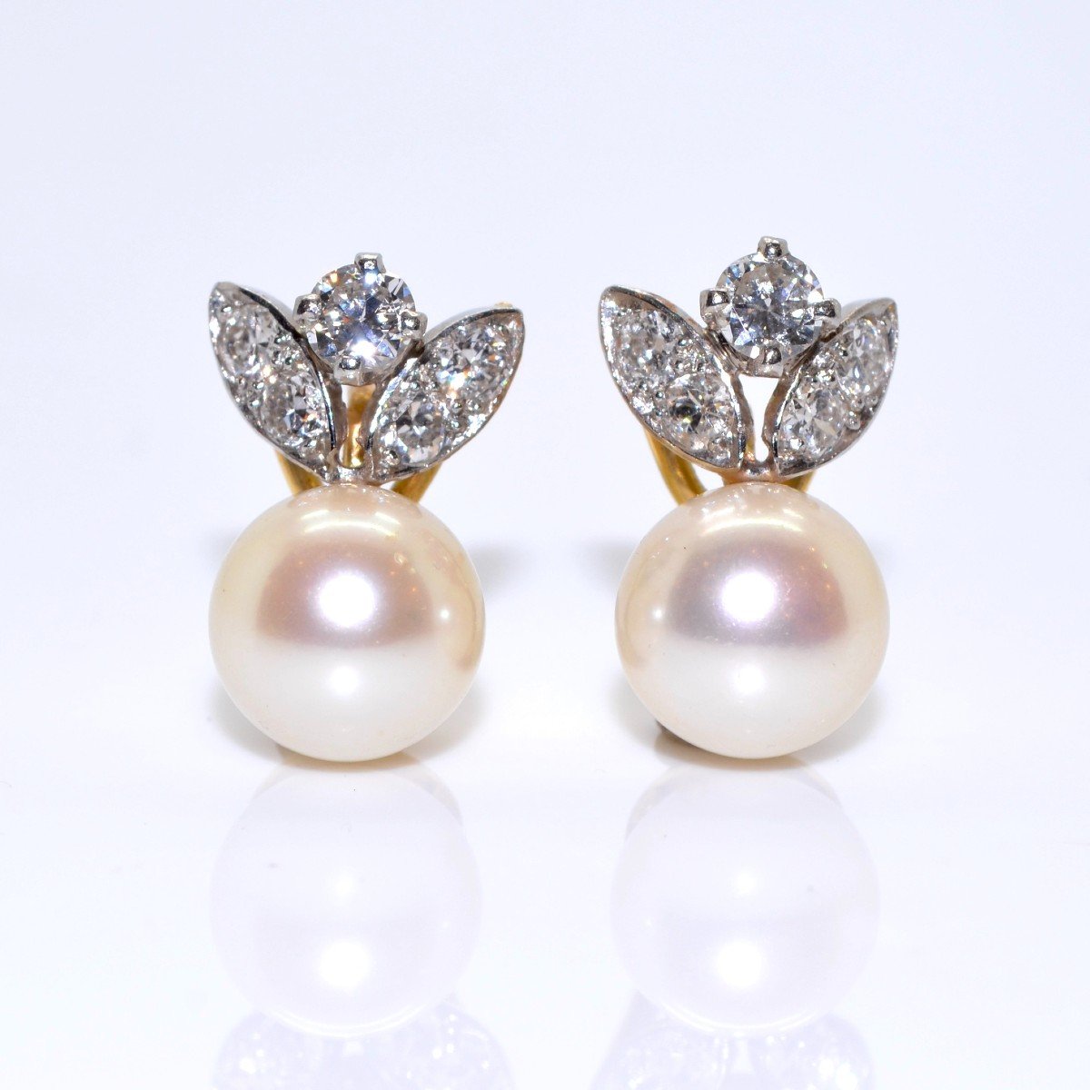 Pearl And Diamond Earrings