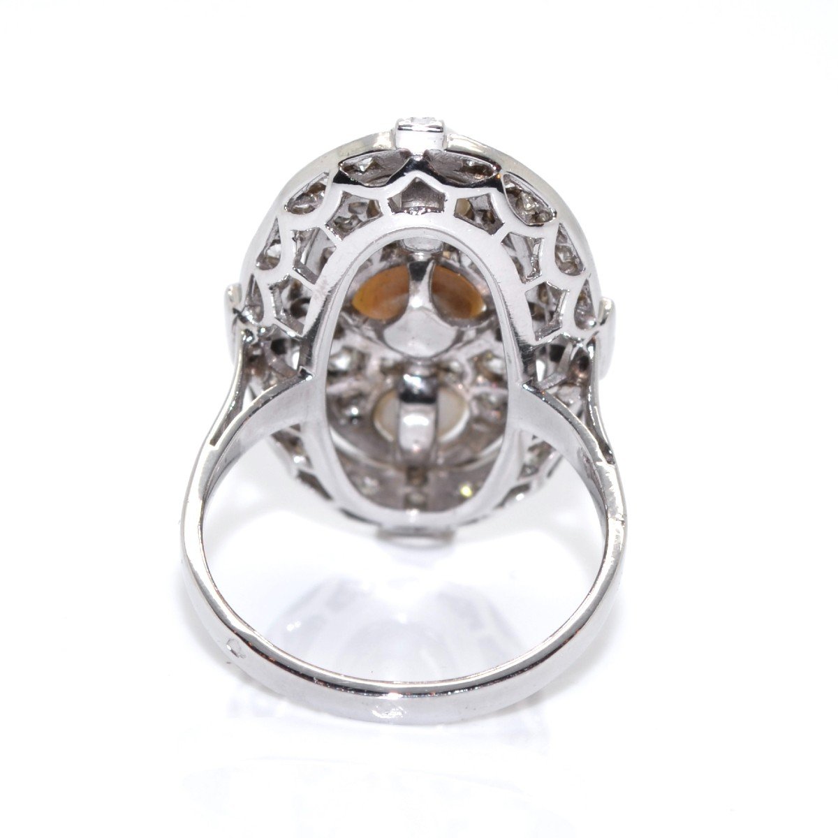 Pearl And Diamond Art Deco Ring-photo-4