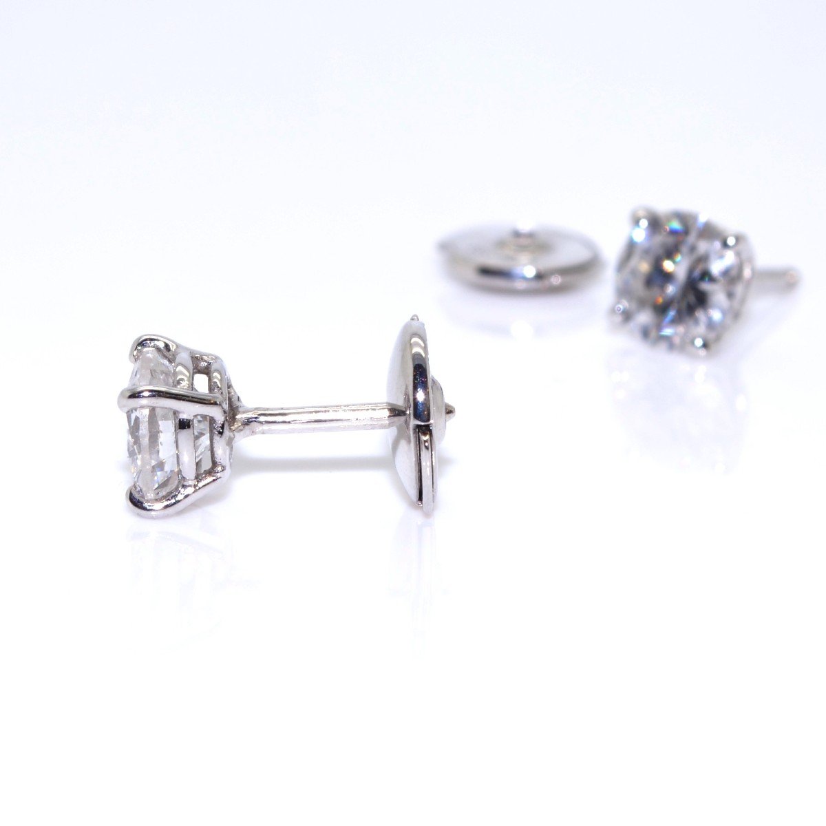 Boucles d'Oreilles (puces) Diamants - 1,60ct Total-photo-2