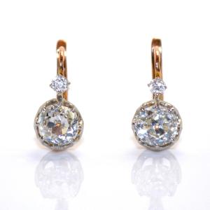 Boucles d'Oreilles Dormeuses Diamants