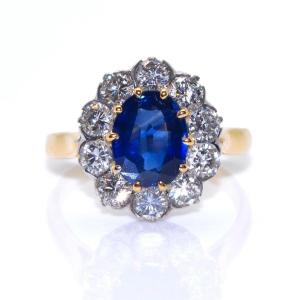 Bague Pompadour Saphir Et Diamants