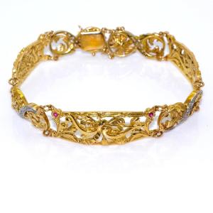 Bracelet Ancien Or Et Diamants