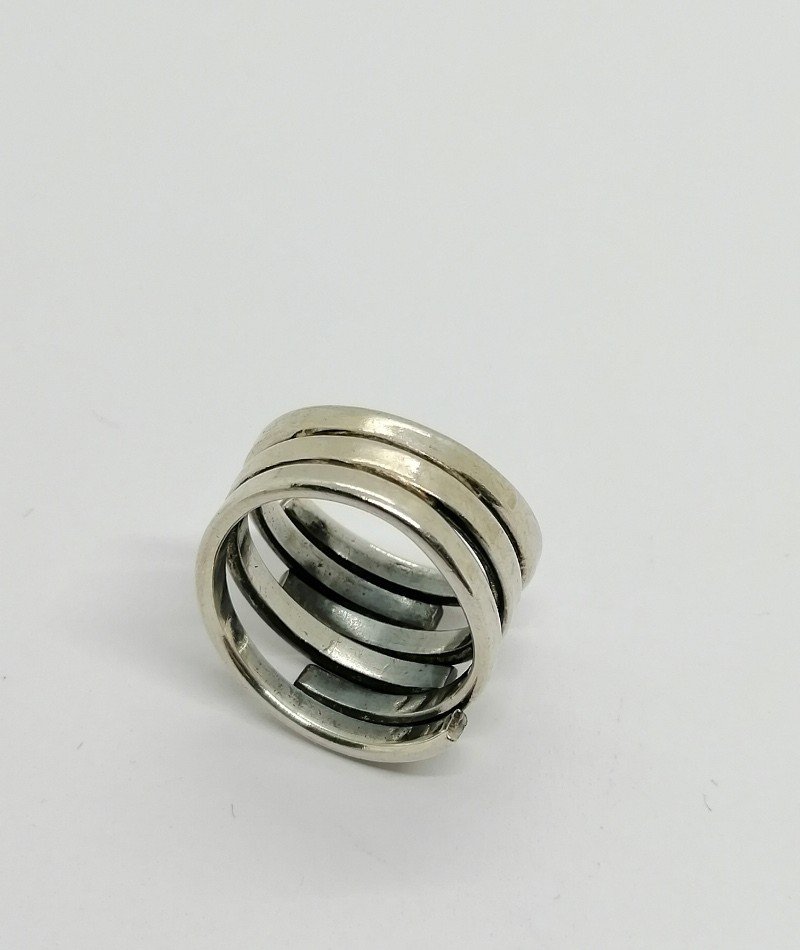 Silver Ring, Multi-ring Style Model, Vintage.-photo-3