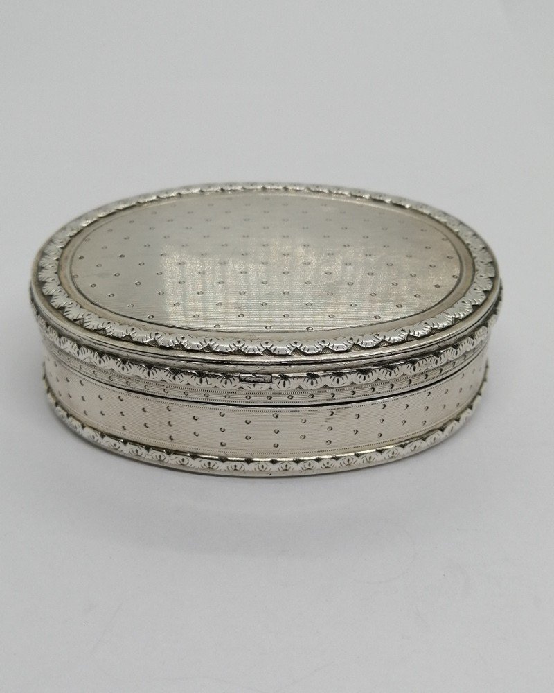 Secret Compartment Box In Silver, Guilloche, Naughty Scene, Mid-19th Century.