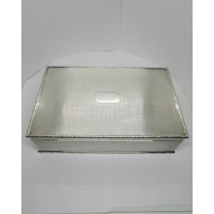 Sterling Silver Cigar Humidor, Guilloché, From The Prestigious English House Mappin&webb, 1936.