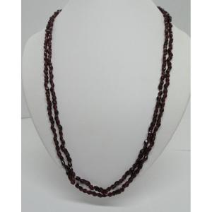 Enameled Gold Clasp Necklace, Faceted Garnet Falls, 1809-1817.