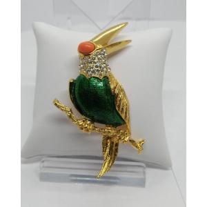 Broche Toucan Avec émail Guilloché, Modèle Déposé De La Marque Carven.