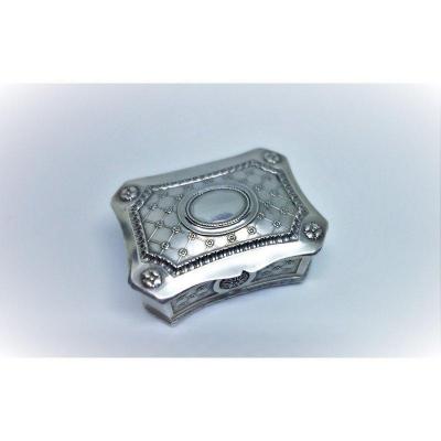 Superb Small Silver Box In Octagonal Shape.