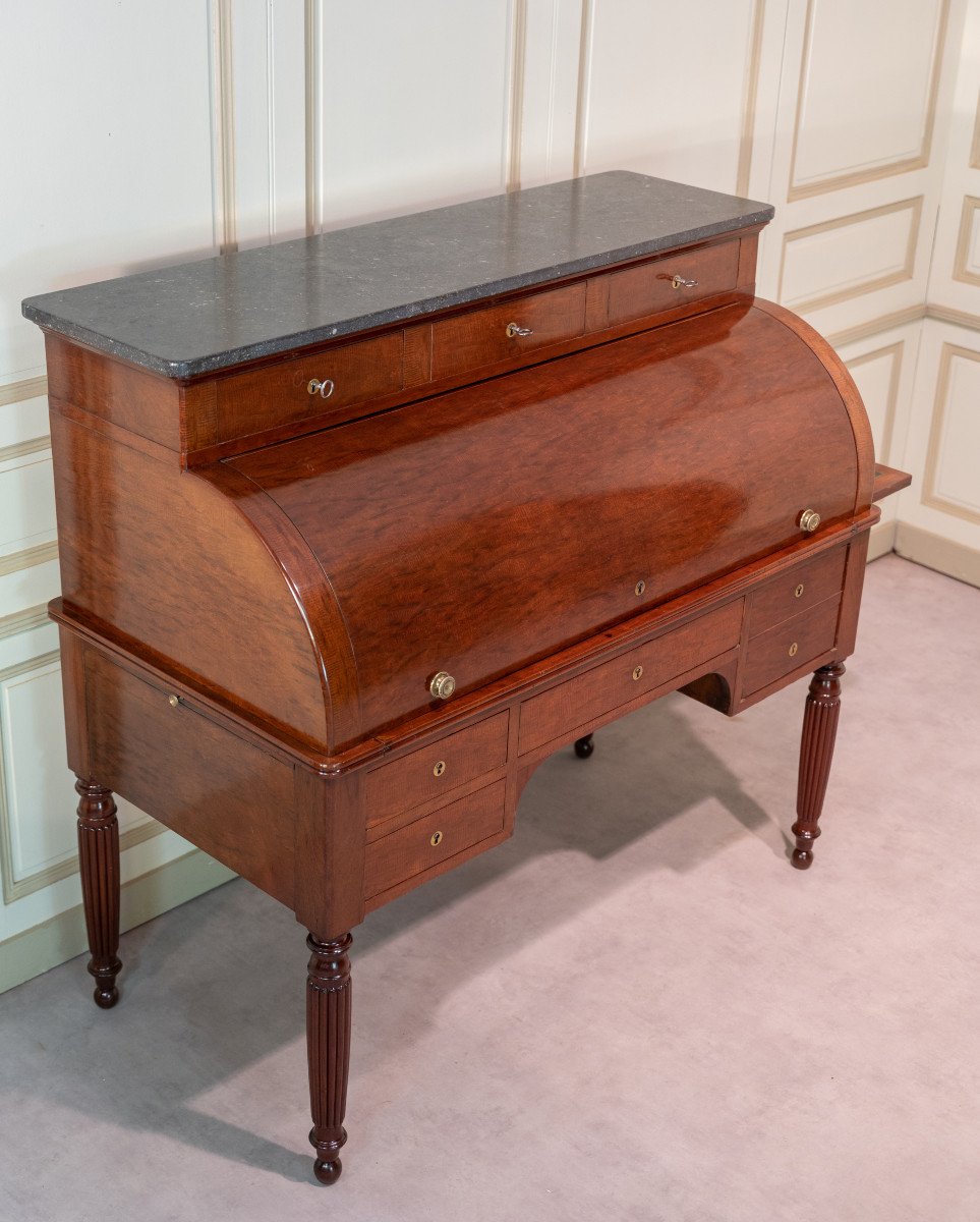 Louis Philippe Mahogany Cylinder Desk-photo-3