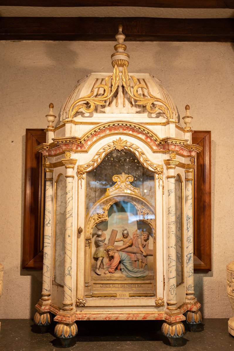 Baroque Style Oratory Polychrome Wood