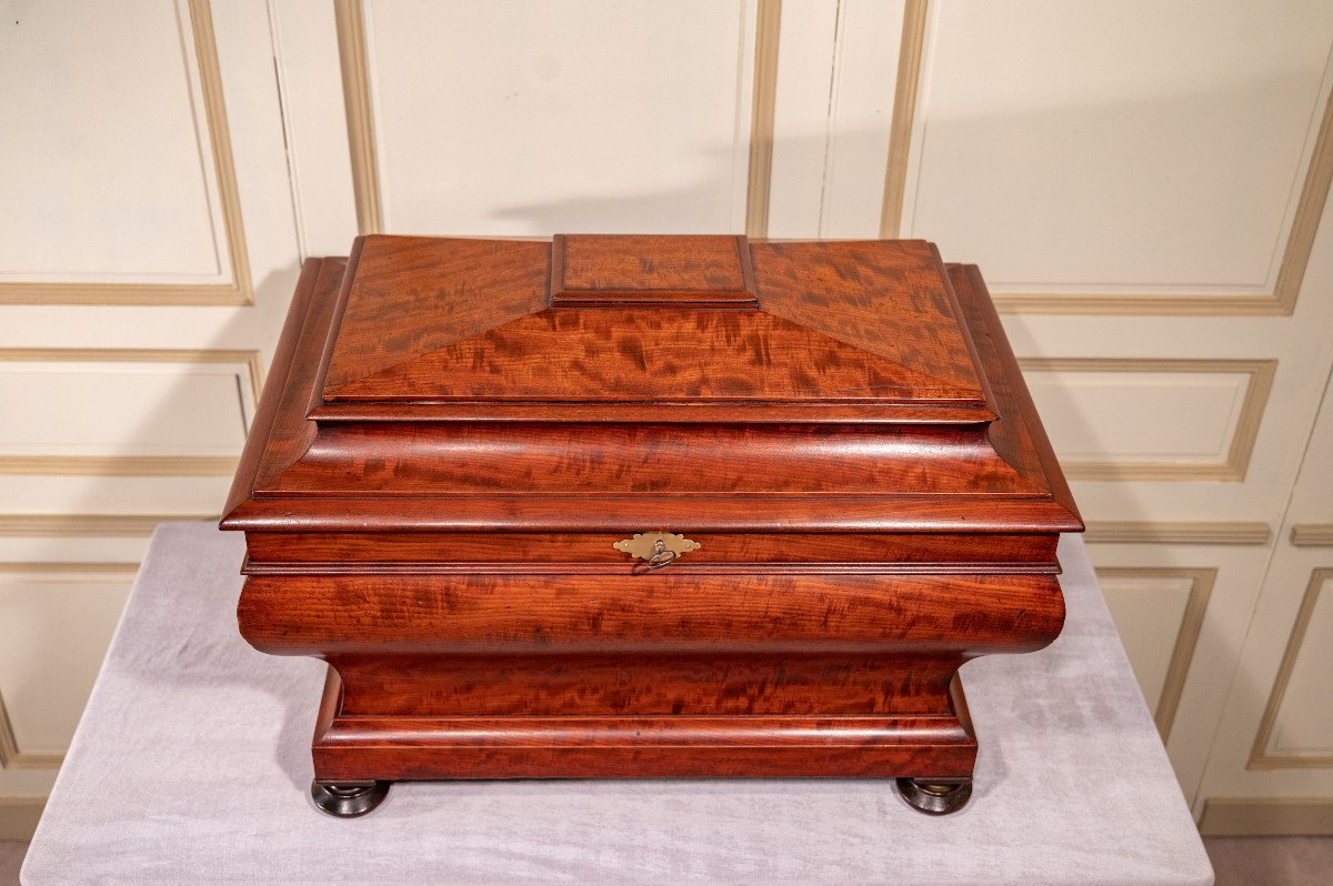 19th Century Mahogany Wedding Chest-photo-2