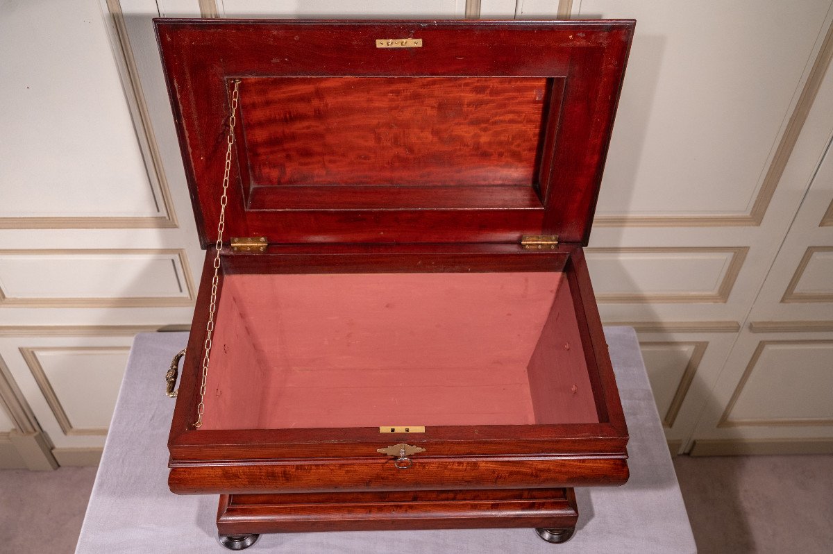 19th Century Mahogany Wedding Chest-photo-3