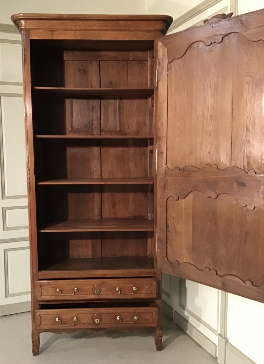 Rare Bonnetière Commode Normande De Mariage En Chêne, Rouen, XIXème-photo-4