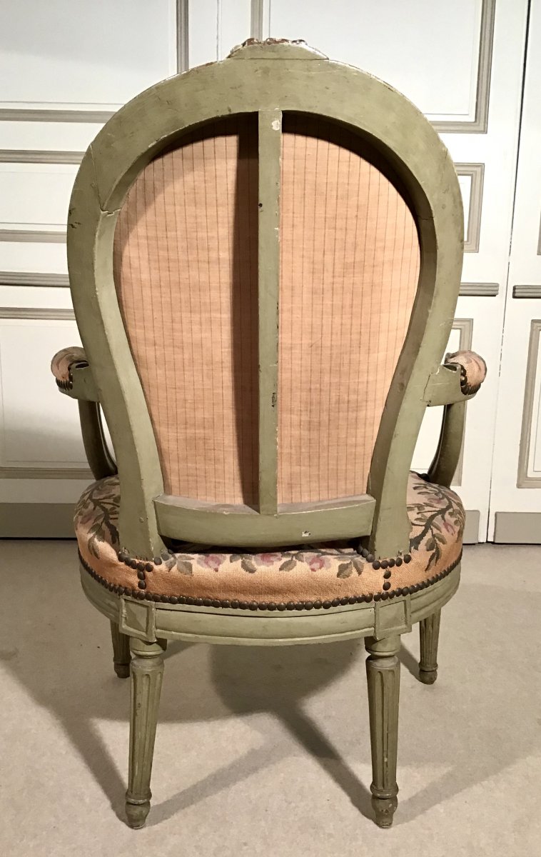 Paire De Fauteuils En Hêtre Epoque Louis XVI-photo-3