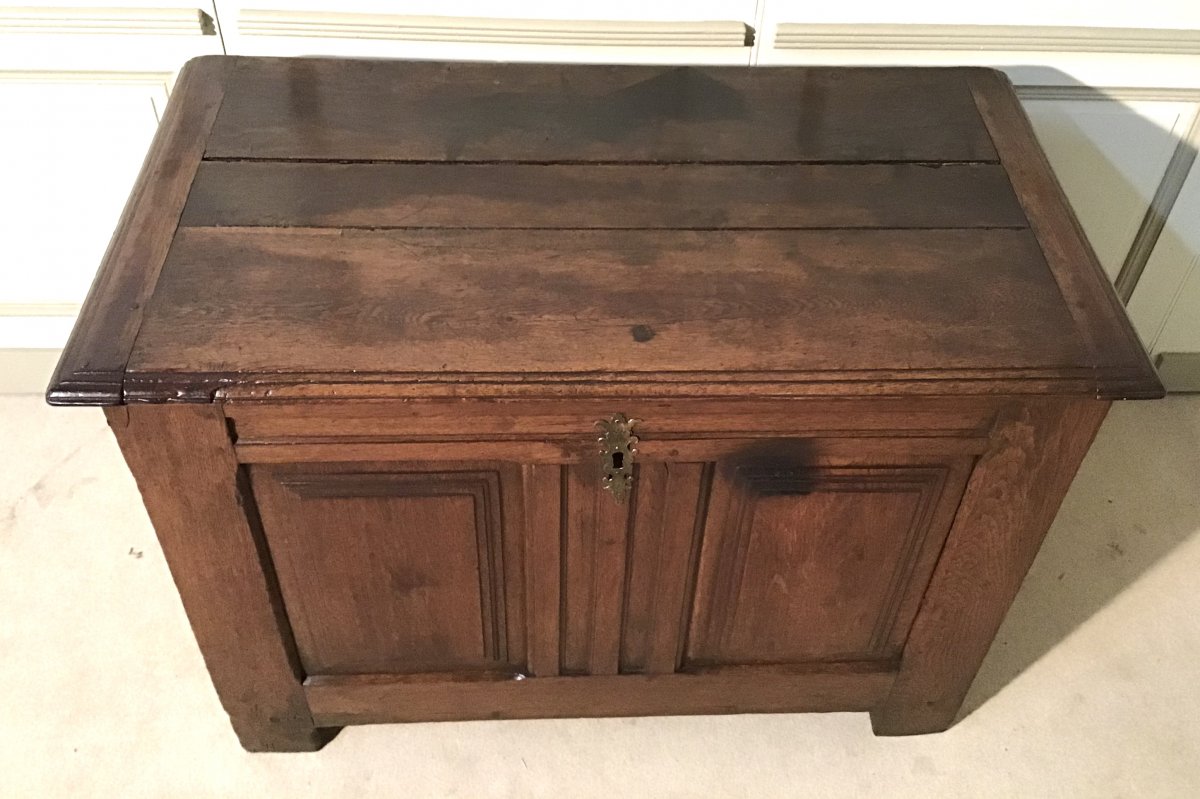 Small Norman Louis XIII Chest In Oak, Early 18th Century-photo-4