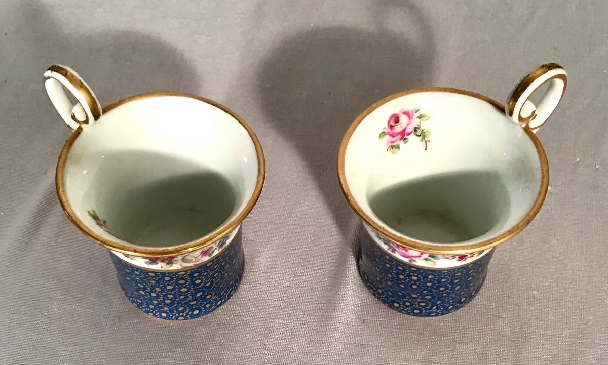 Suite Of Two Porcelain Cups, Paris, Jacob Petit 19th-photo-2