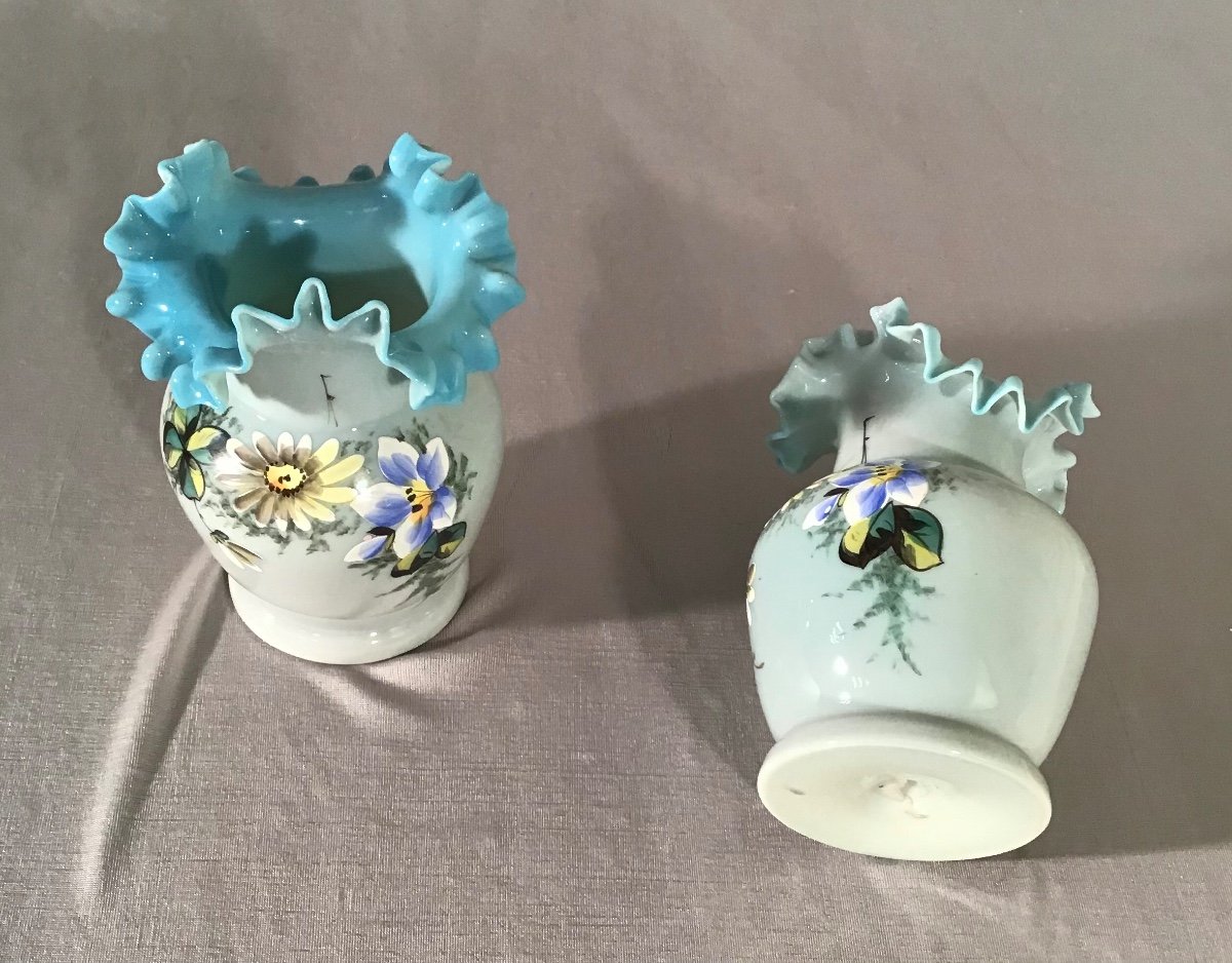 Paire De Vases En Opaline, 19ème -photo-2