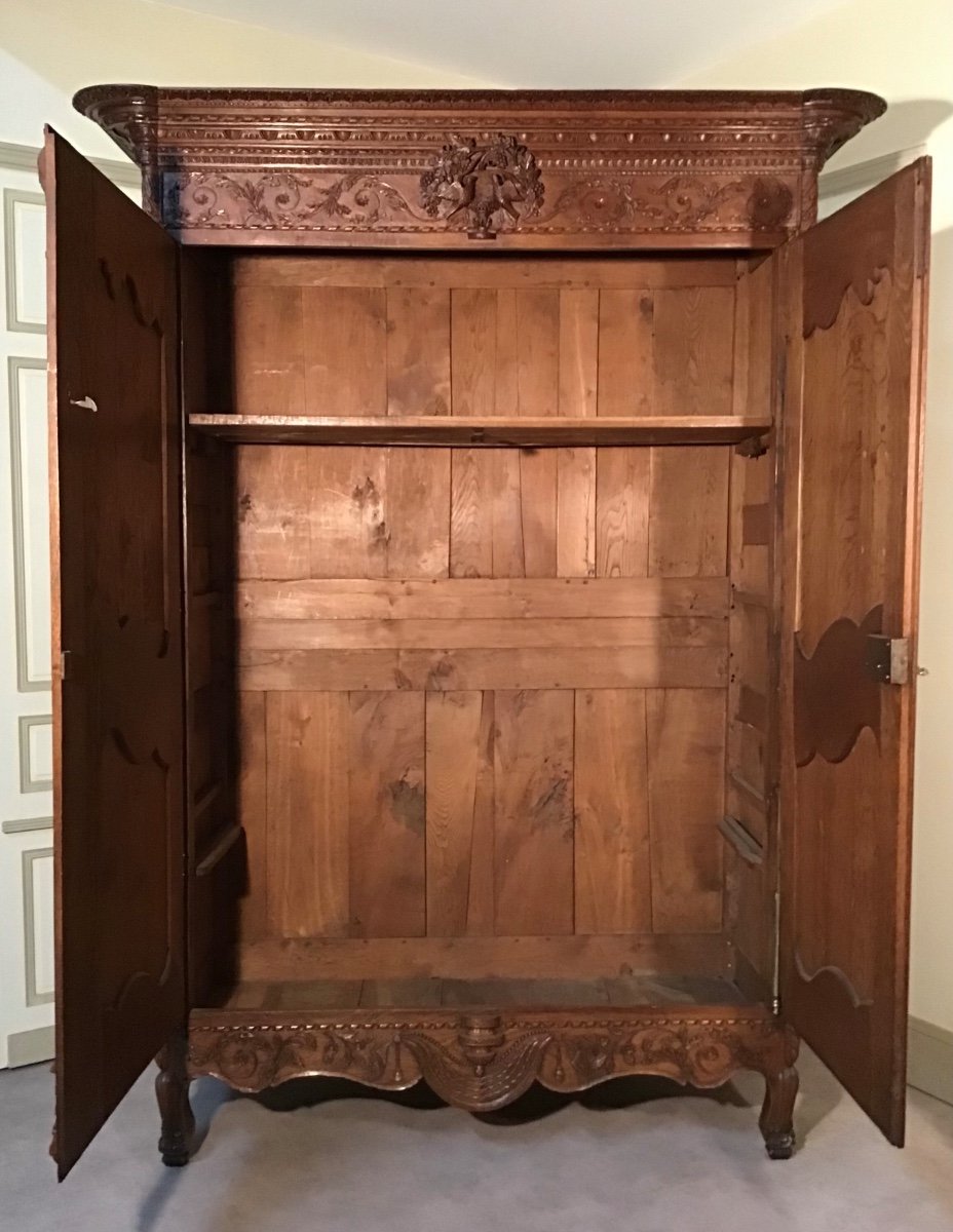 Armoire Normande De Mariage En Chêne 19ème -photo-5