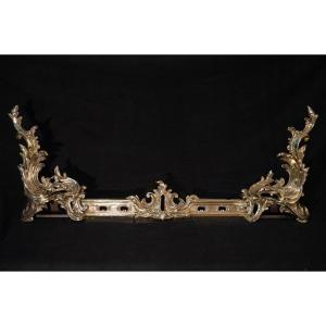 Louis XV Style Andirons And Fireplace Bar