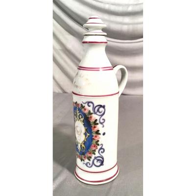 Porcelain Liqueur Bottle, Rouen, Early 20th C.