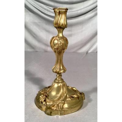 Bronze Candlesticks, Louis XV Style, Napoleon III Period