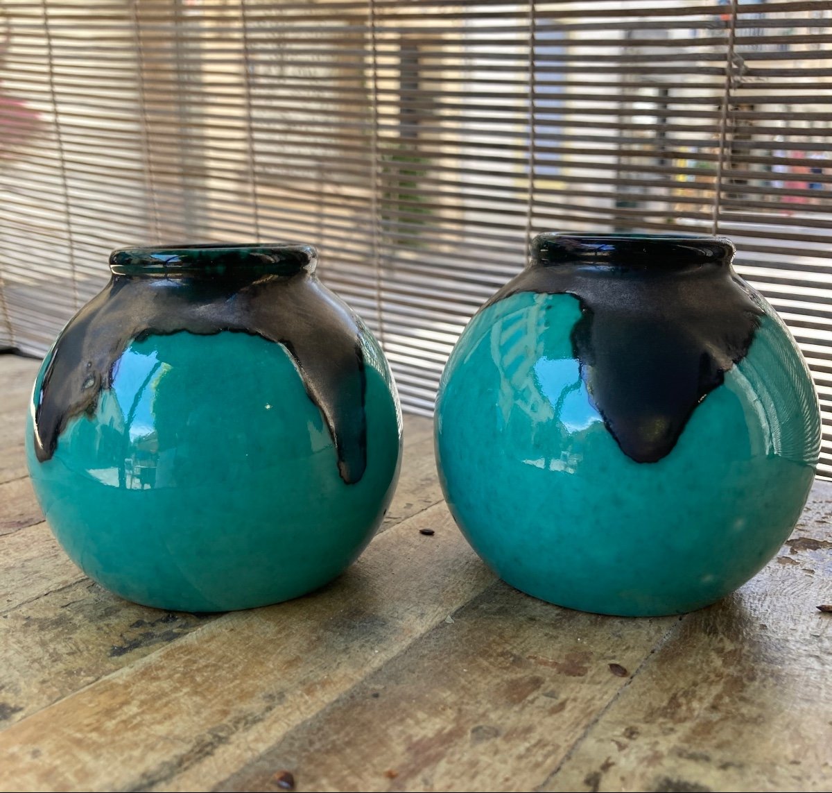 Pair Of Vases Art Deco Massier Vallauris