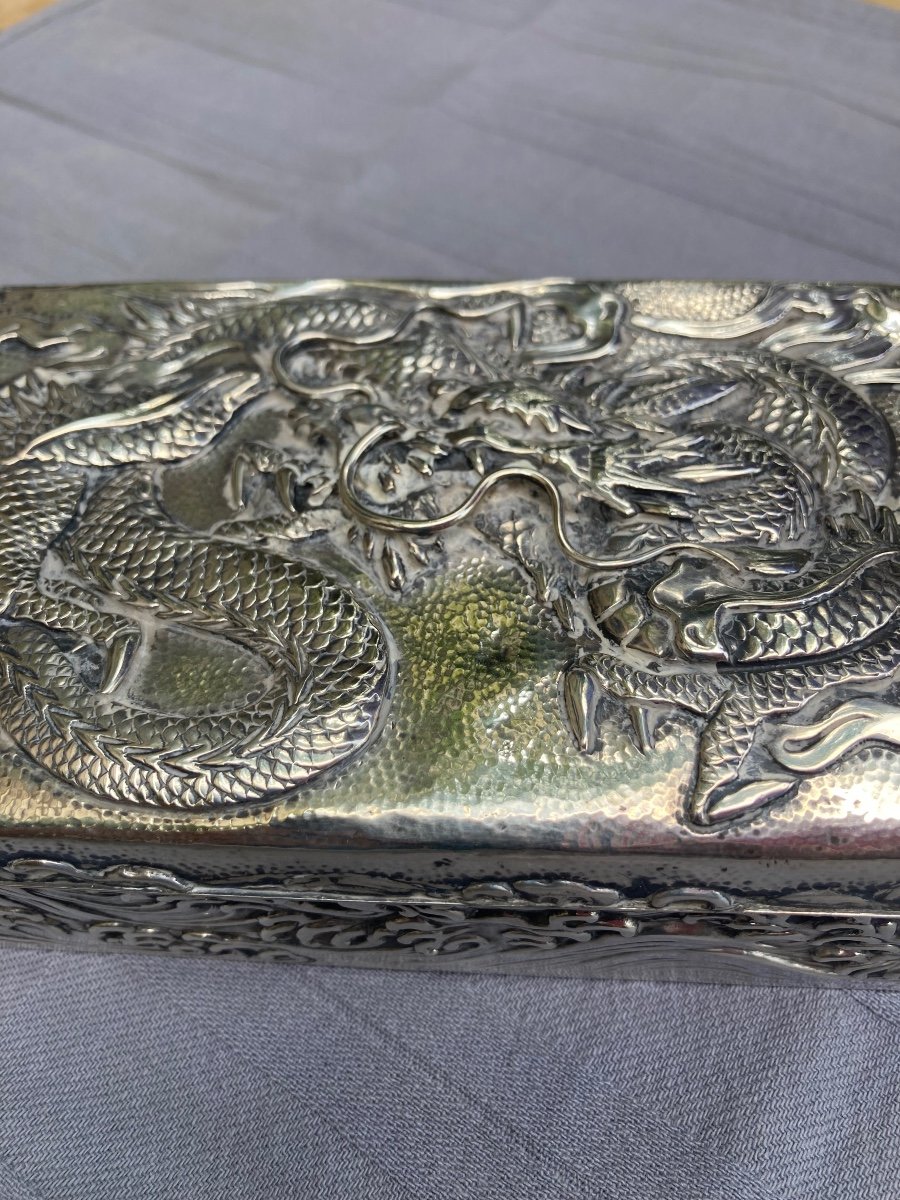 Sterling Silver Box China 19th-photo-2